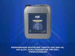 GRAT 610420 | Motor Yagı 20 Litre 10W-40 Apı Cı-4 / Sl Acea E7-16 / E4-16 Volvo Vds-3 Renault Rld-2 Man M3277-Volvo Onaylı